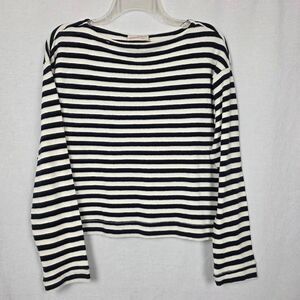 Universal Thread Striped Crop Top XS Navy White